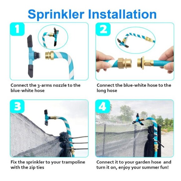 Trampoline Sprinkler Outdoor Backyard Waterpark WaterWhirl Summer Toy - Picture 1 of 3
